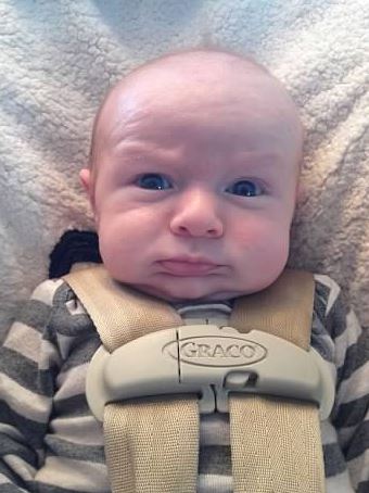 He inherited my expressive eyebrows. 